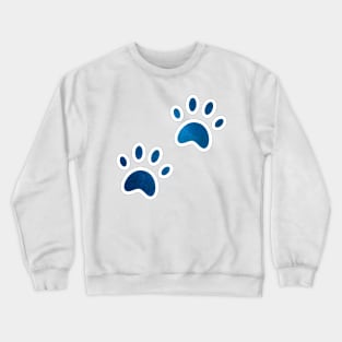 Full time dog mom shiny blue dog paw Crewneck Sweatshirt